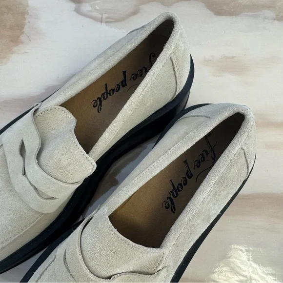 Like New Free People Nico Sand Suede Platform Loafers Sz 38 - Picture 3 of 13